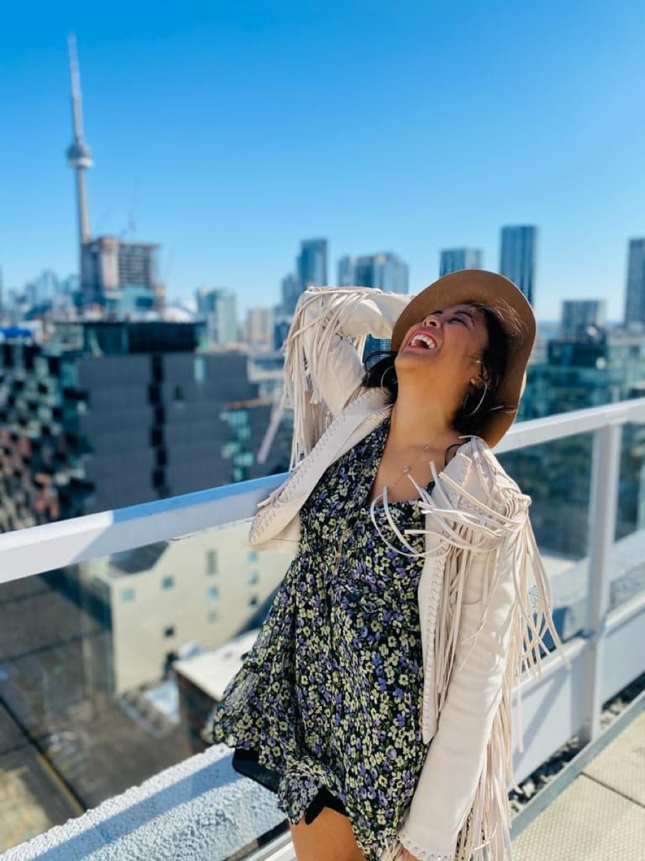 Janet with Toronto skyline in background